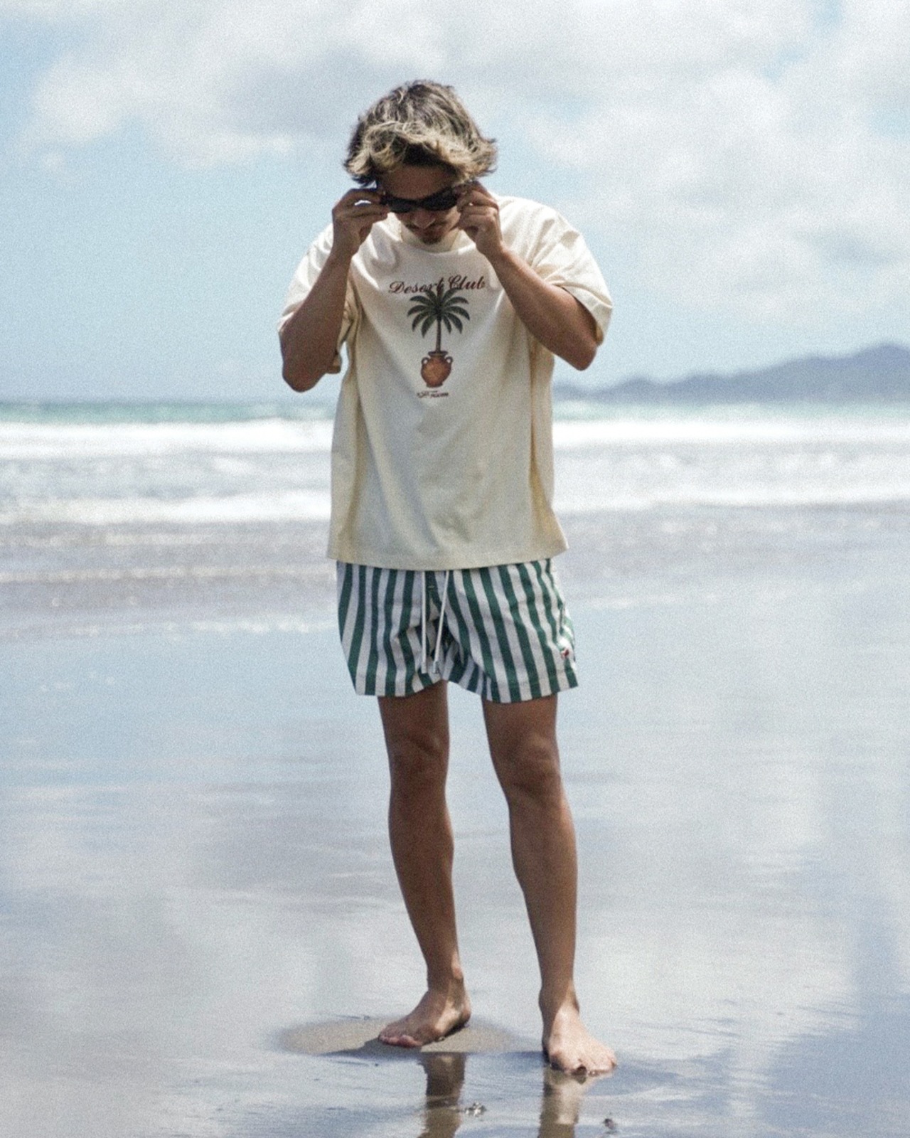 【#Re:room】DESERT CLUB PALM TREE PRINT T-SHIRTS［REC858］