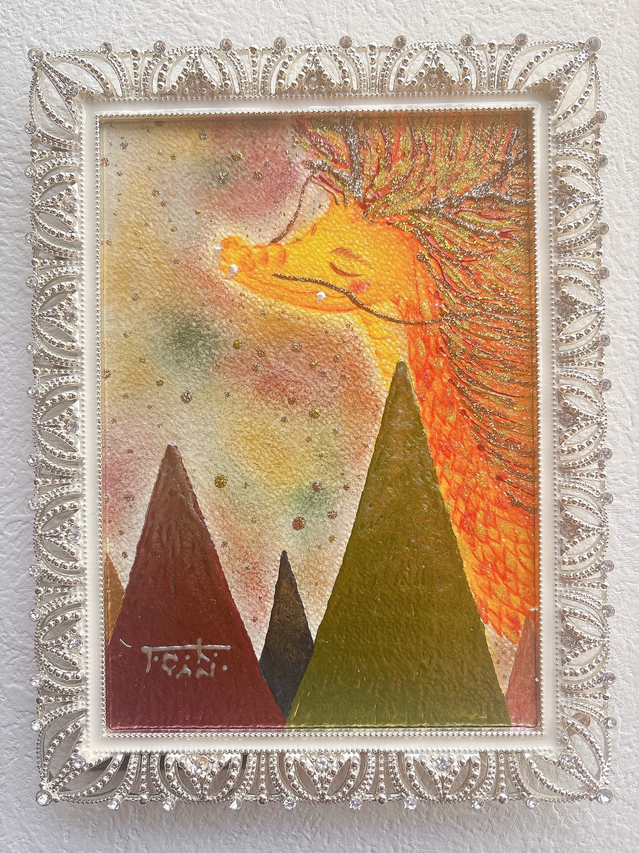 一点もの原画【オレンジ龍】豊かさと希望の象徴 インスピレーション 龍