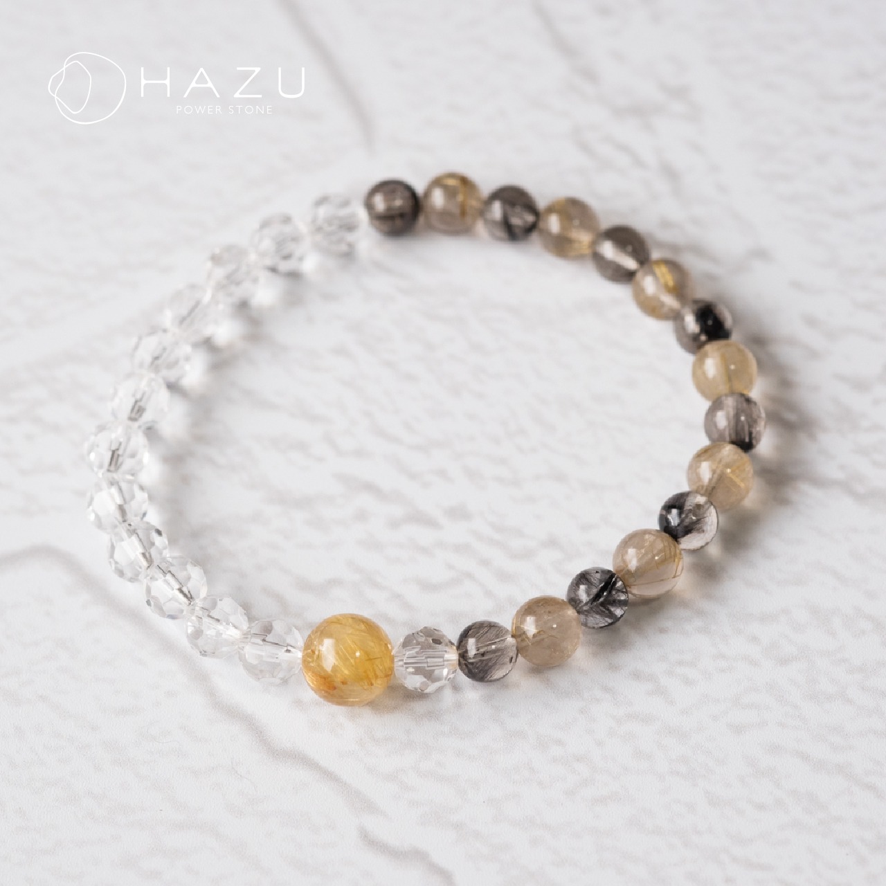 細身のプラチナ＆ゴールドルチル［プラチナルチル／ルチルクォーツ／水晶］