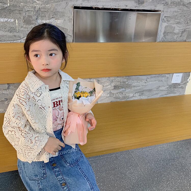90 140 トップス ジャケット レース レトロ ナチュラル 女の子 ガーリー 韓国子供服 子供服 キッズ Q Toworld キュートワールド 子供服