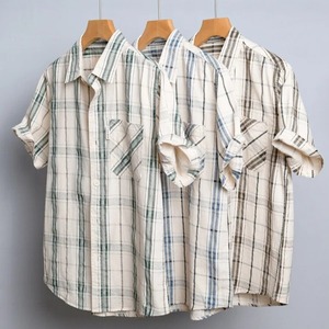 【M-3XL】Modern Check Short Sleeve Shirt / モダン チェック 半袖 シャツ