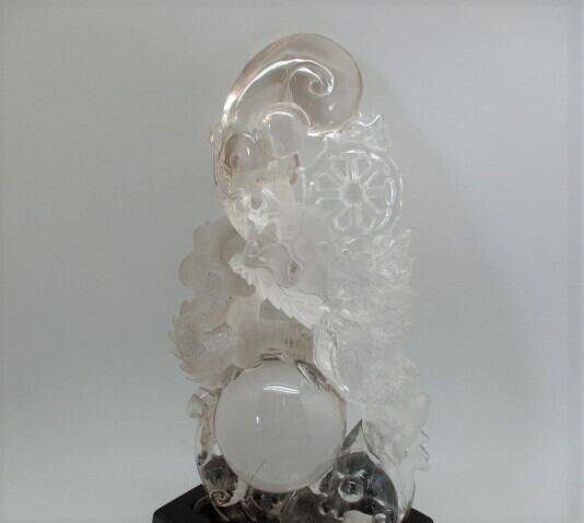 [送料無料][高品質][超美品] 総高約37cm 特大天然水晶龍