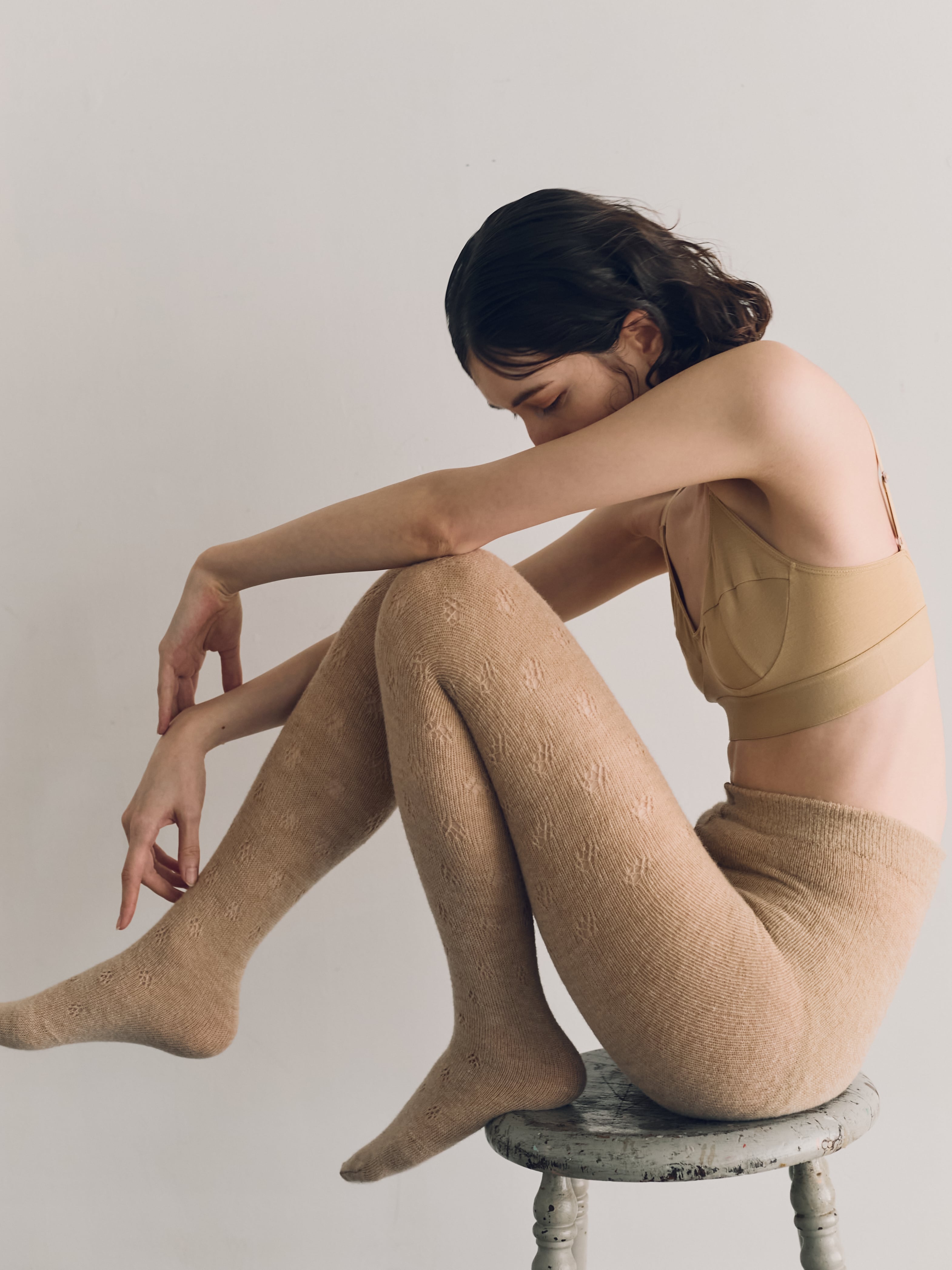 North pole Alpaca tights col.natural | l a c e f l o w e r s o c k s