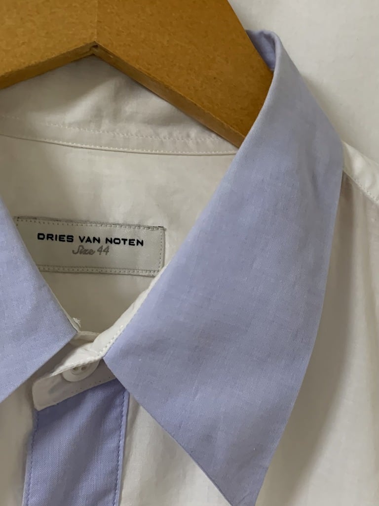 Bi-Color Switched Design Long Sleeve Shirt "DRIES VAN NOTEN"