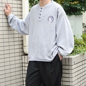 husky embroidery design henry neck sweat