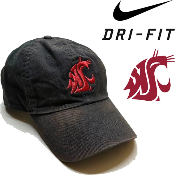 1点物◇ナイキNIKE黒ドライフィット帽子ワシントン州立大学キャップ