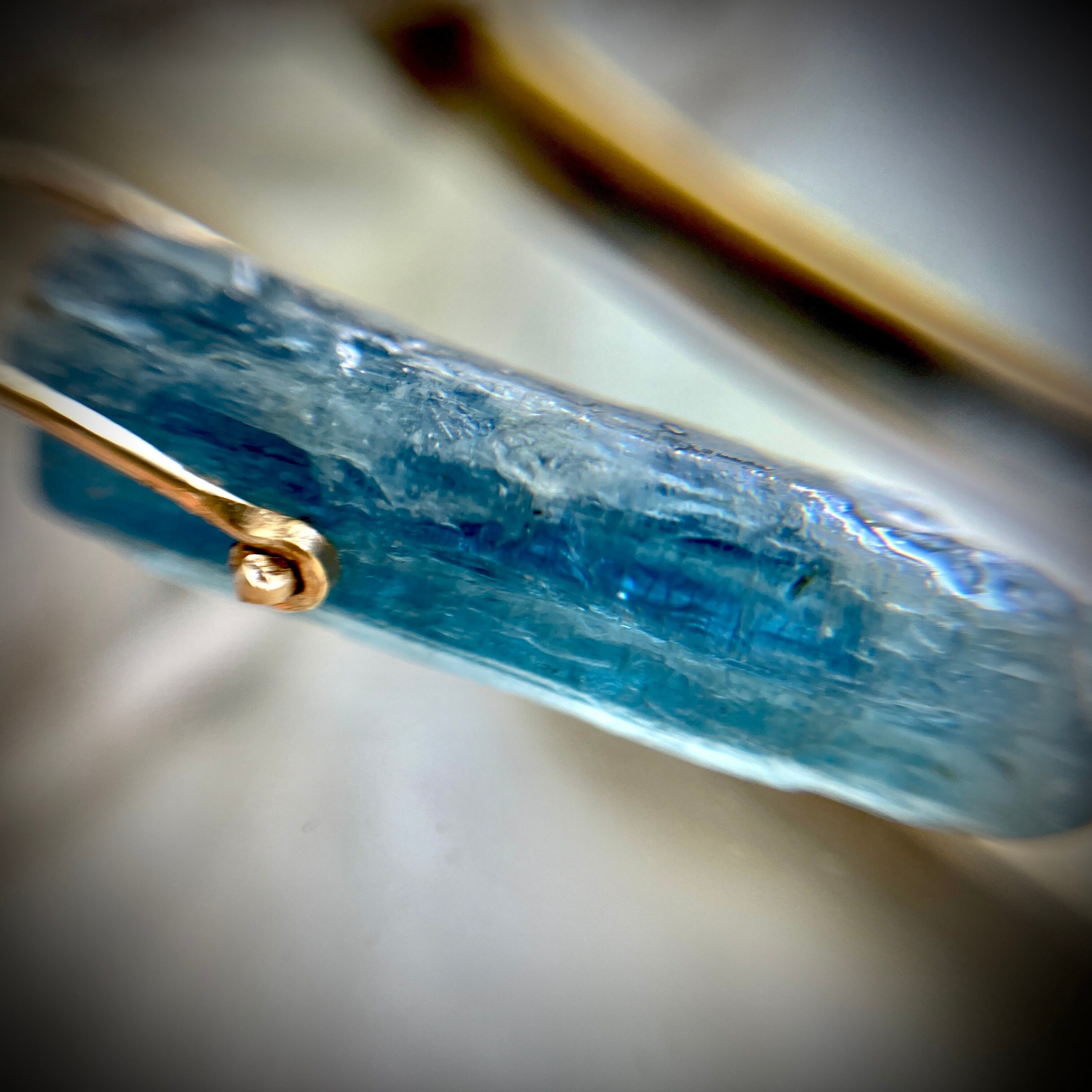 River flow カイヤナイト原石 シルクコードネックレス 1m 1点もの