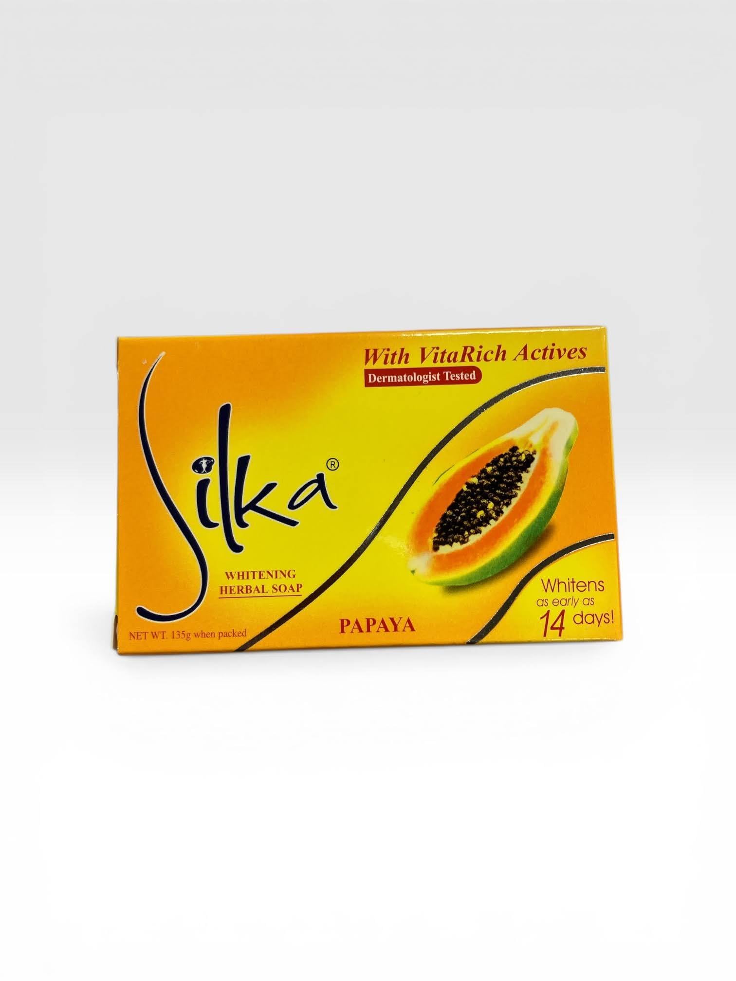 Silka Papaya Whitening Herbal Soap 135g | Natural Skin Brightening