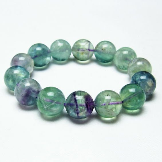 エンジェルフェザー フローライト ブレスレット 15mm 一点物 111-22892