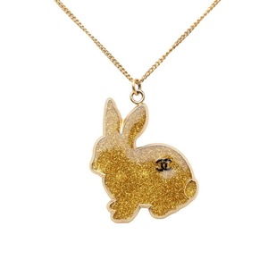 シャネル うさぎ ラビット ココマーク ペンダント ネックレス 05A ゴールド メッキ レディース CHANEL 【中古】