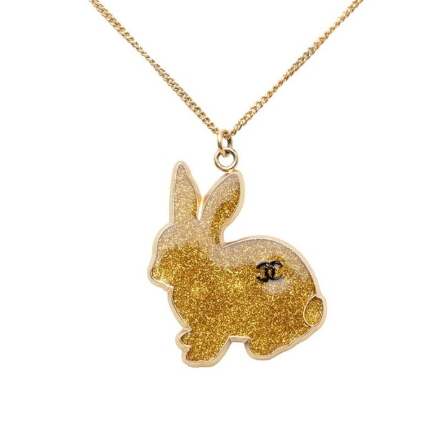 シャネル うさぎ ラビット ココマーク ペンダント ネックレス 05A ゴールド メッキ レディース CHANEL 【中古】