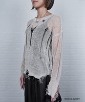 【直営限定ITEM】ローゲージダメージニット (IVORY)　CQ-49013H