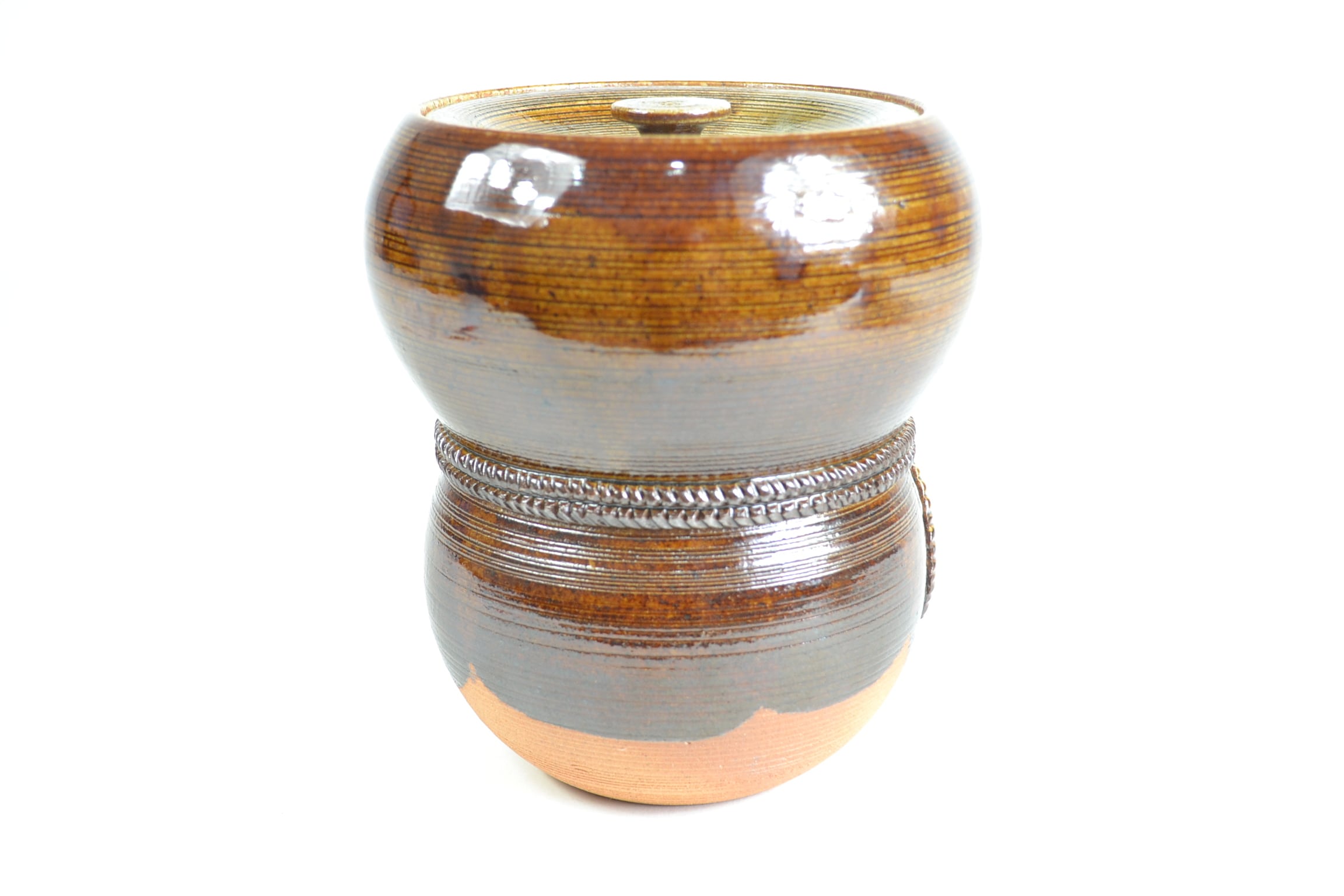 倣仁清箪瓢水指　萬古焼松古窯　佐久間松芳作 倣仁清箪瓢水指 萬古焼松古窯 佐久間松芳作