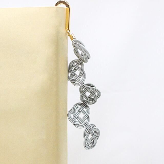 マイペースに読む 水引ブックマーカー/しおり（シルバーグレー） | 紙