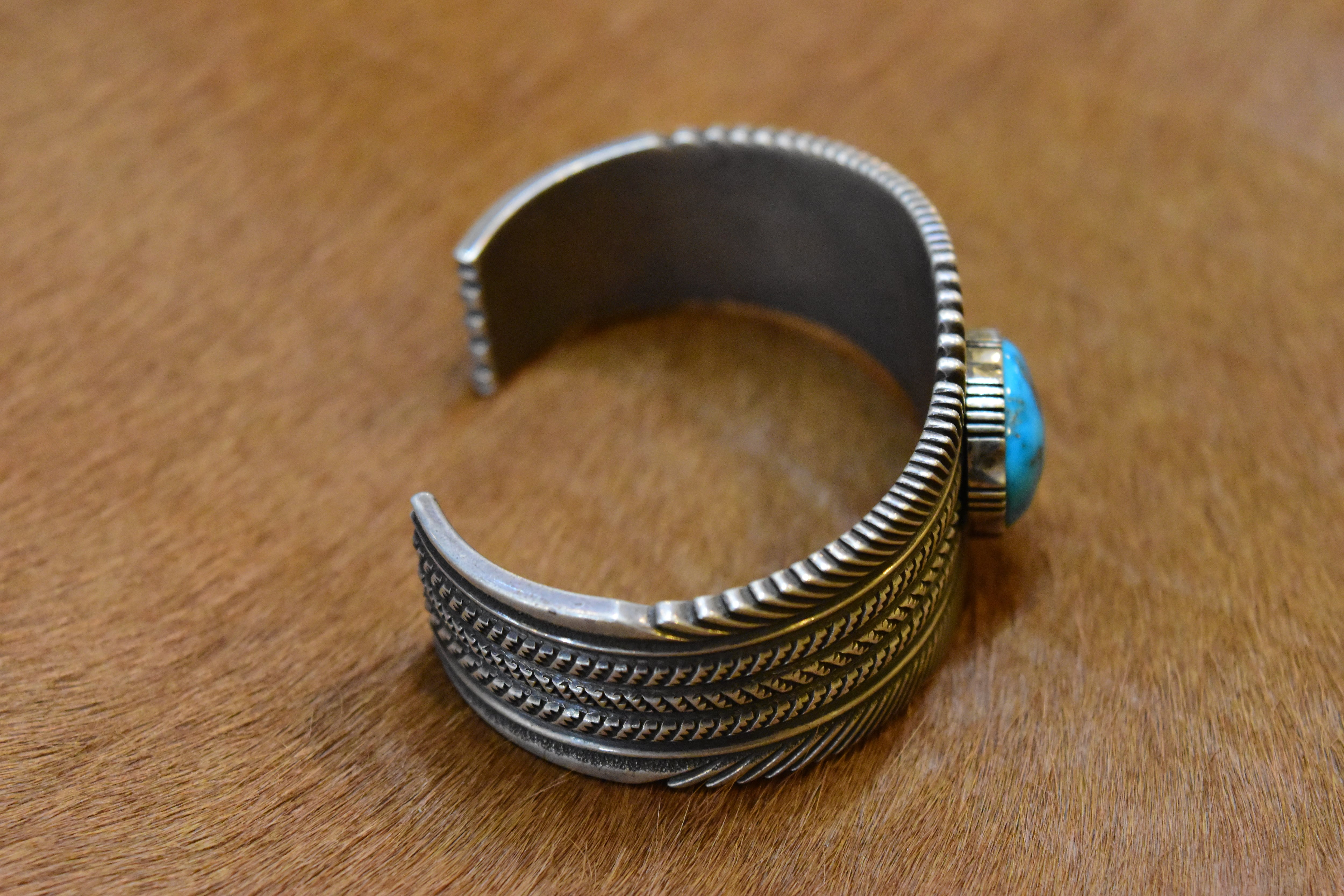 Ron Bedonie】〈Morenci Turquoise〉Stamp Bangle | FARWEST silver smith
