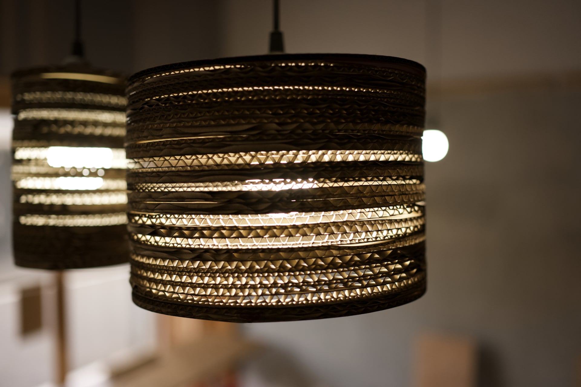 段ボール ランプシェード / Cardboard Lights | RAT Design Shop