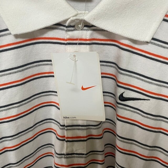 世界の nike ボーダー 長袖 ポロシャツ ゴルフ 白黒 古着 vintage