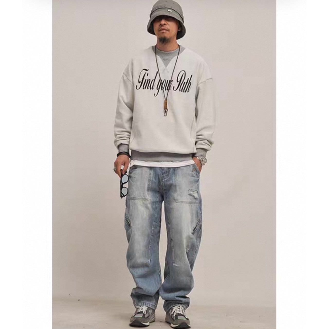 Vintage work style denim pants 1145 - 11