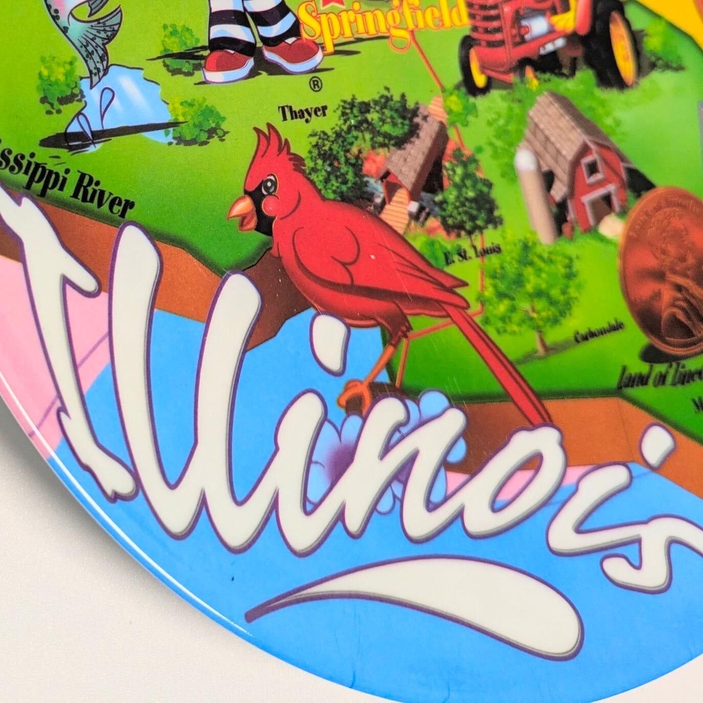 ☆VINTAGE 2004☆【 McDonald's / マクドナルド 】 McDonald's Melamine Plate / メラミン製プレート『イリノイ州』〚アメリカン雑貨 アメトイ〛