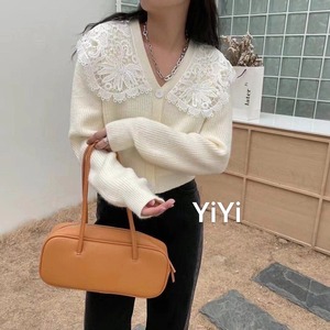 レース襟付きニットカーディガン　AJ111-5079