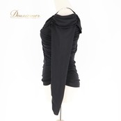 社交ダンス 衣装 トップス ブラウス ブラック系 チャコットロイヤルダンス Chacott ROYAL DANCE 黒 無地 シンプル 練習 レッスン 日本製 オフショルダー 伸縮 ストレッチ 上品 パーティー イベント オールブラック かわいい セクシー