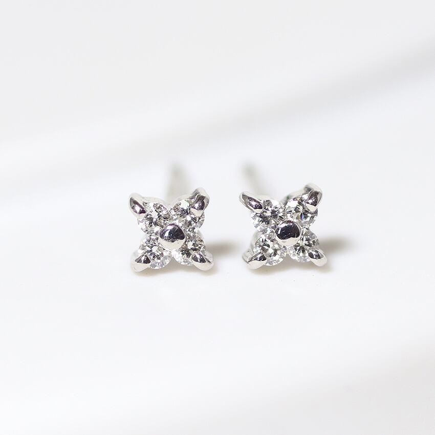 K18 フラワーダイヤモンド ピアス | jewelryway