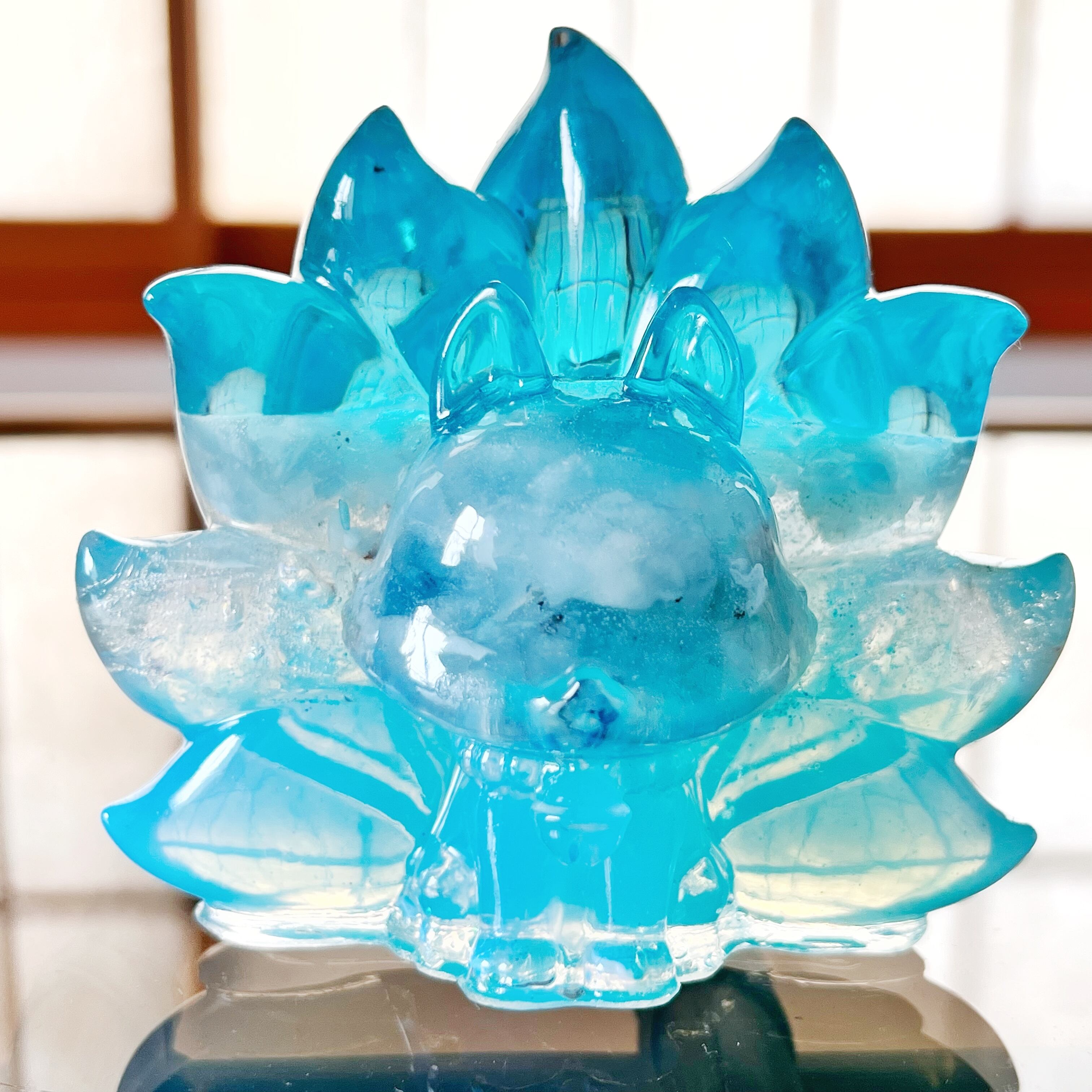 【1点もの】九尾の狐オルゴナイト アクアマリン