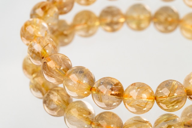 ◆一点物◆ ゴールドタイチンルチルクォーツ ブレスレット 9.5mm