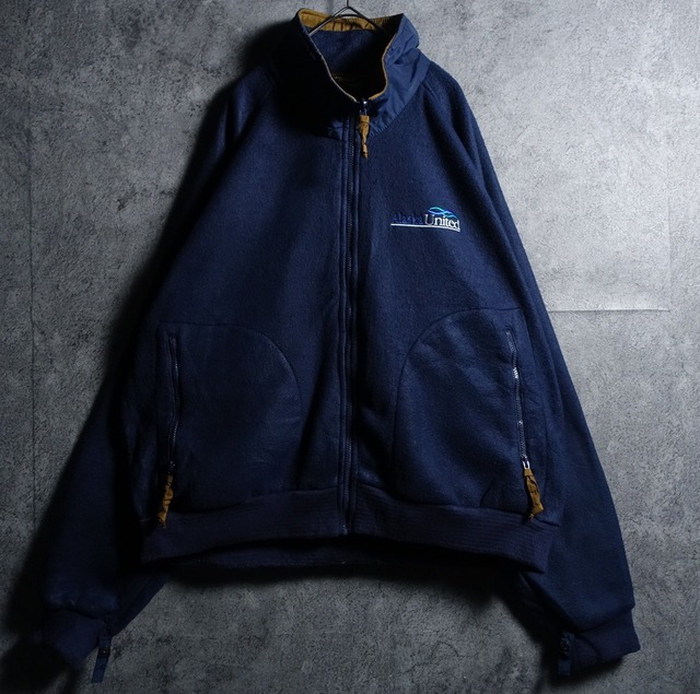 “Dunbrooke” Navy Corporate Logo Embroidery Design Fleece Zip Blouson