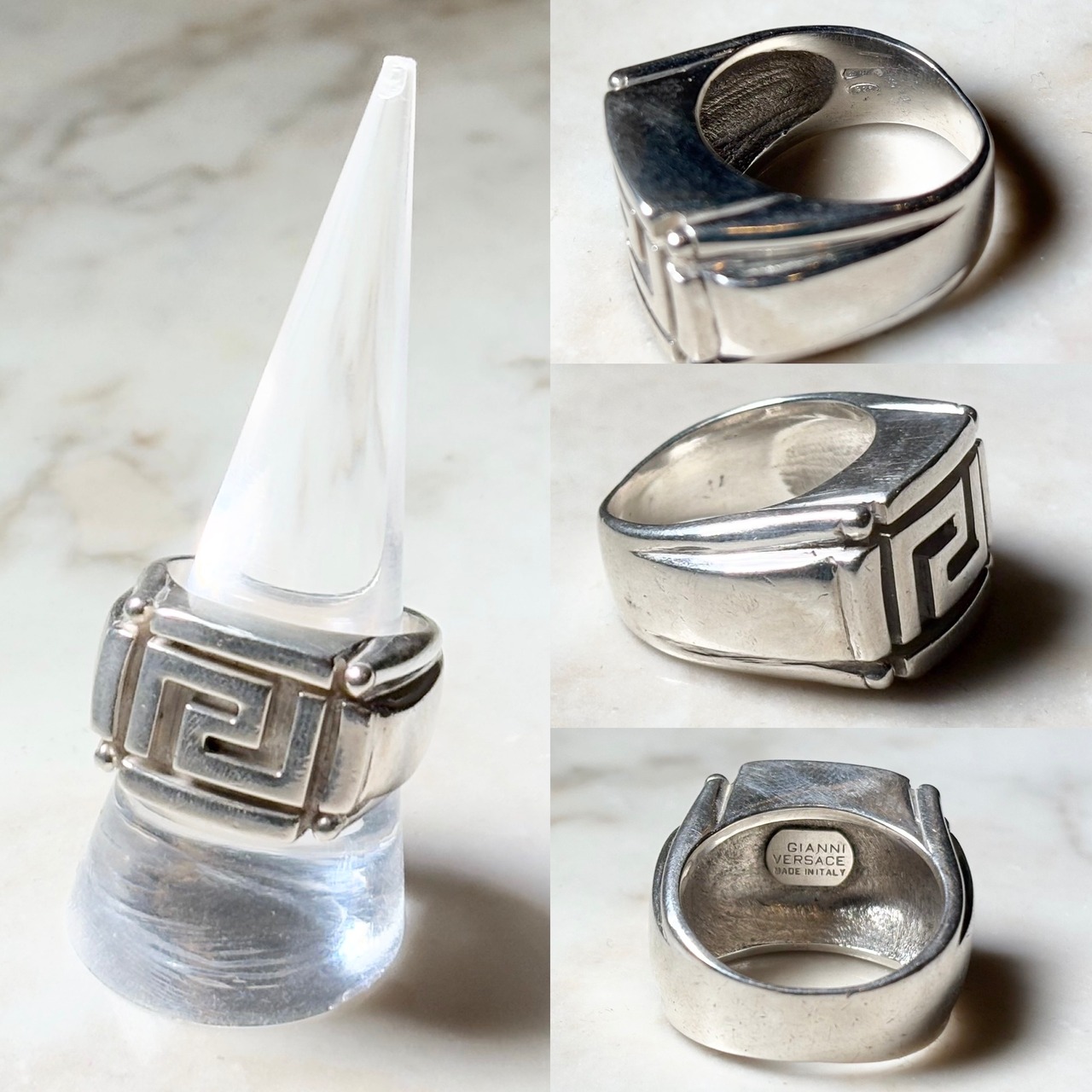 VERSACE silver signet ring