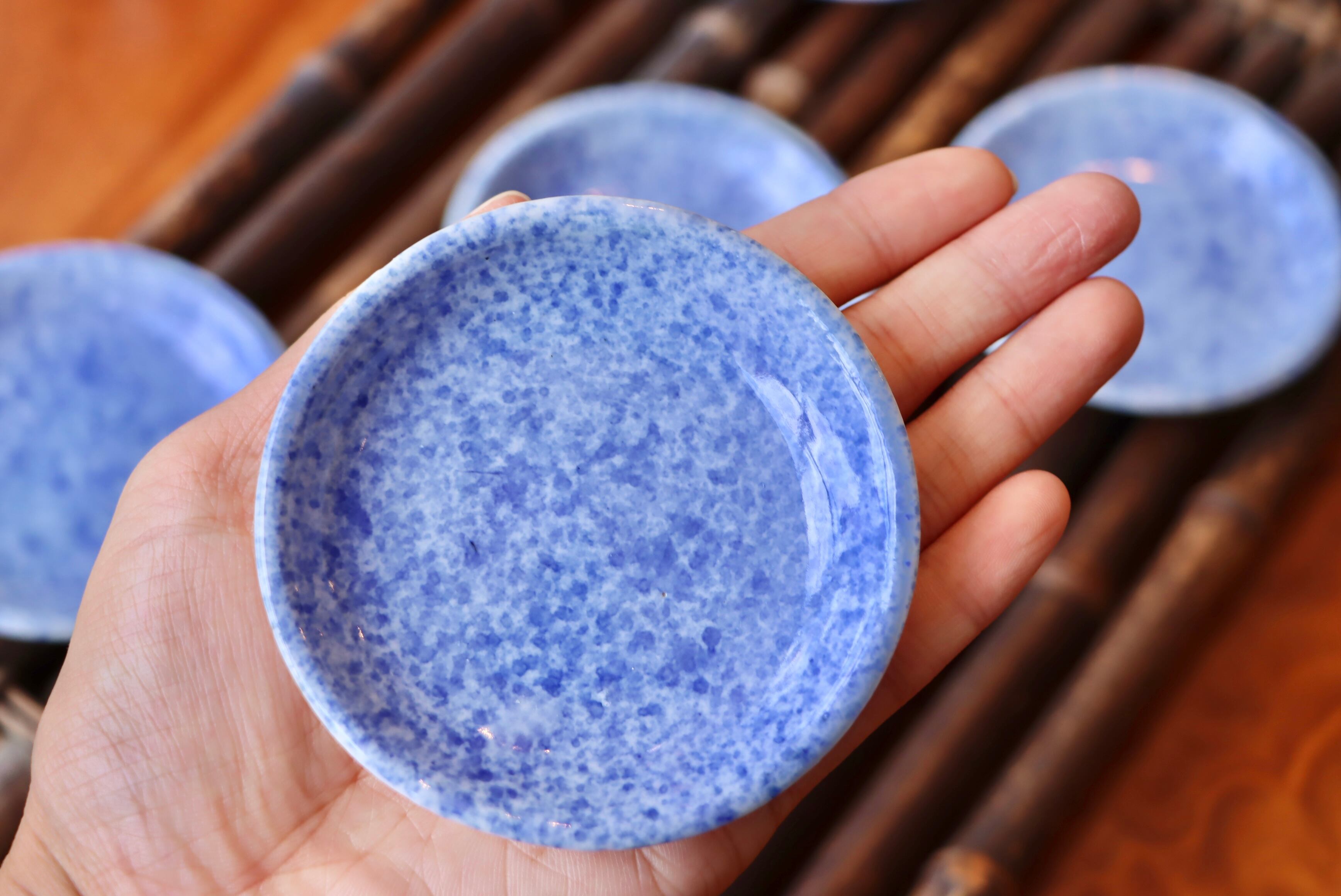 豆皿 染付 吹墨 | (有)新原美術
