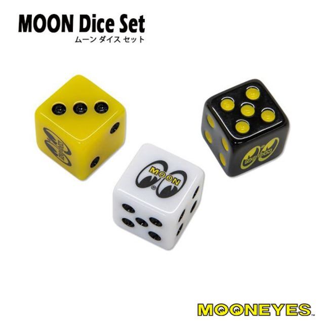 MOON Dice Set SET OF 3 ムーン ダイス セット 3個セット サイコロ パーティー ゲーム イベント レジン製 MOONEYES ムーンアイズ