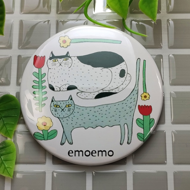 【決算処分セール対象商品】emoemo 円形ミラー 二匹のネコ EMA036