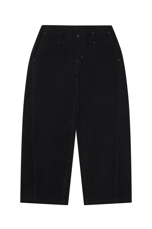 [DEINET] PEACH COTTON CURVED PANTS IN BLACK 正規品 韓国ブランド 韓国通販 韓国代行 韓国ファッション デイネット ダイニット 日本 店舗