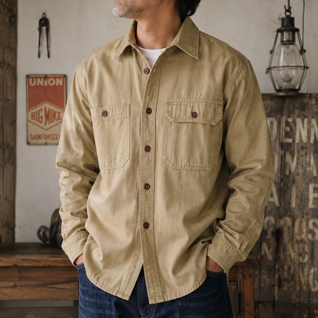 Double flap pocket military shirt 00169