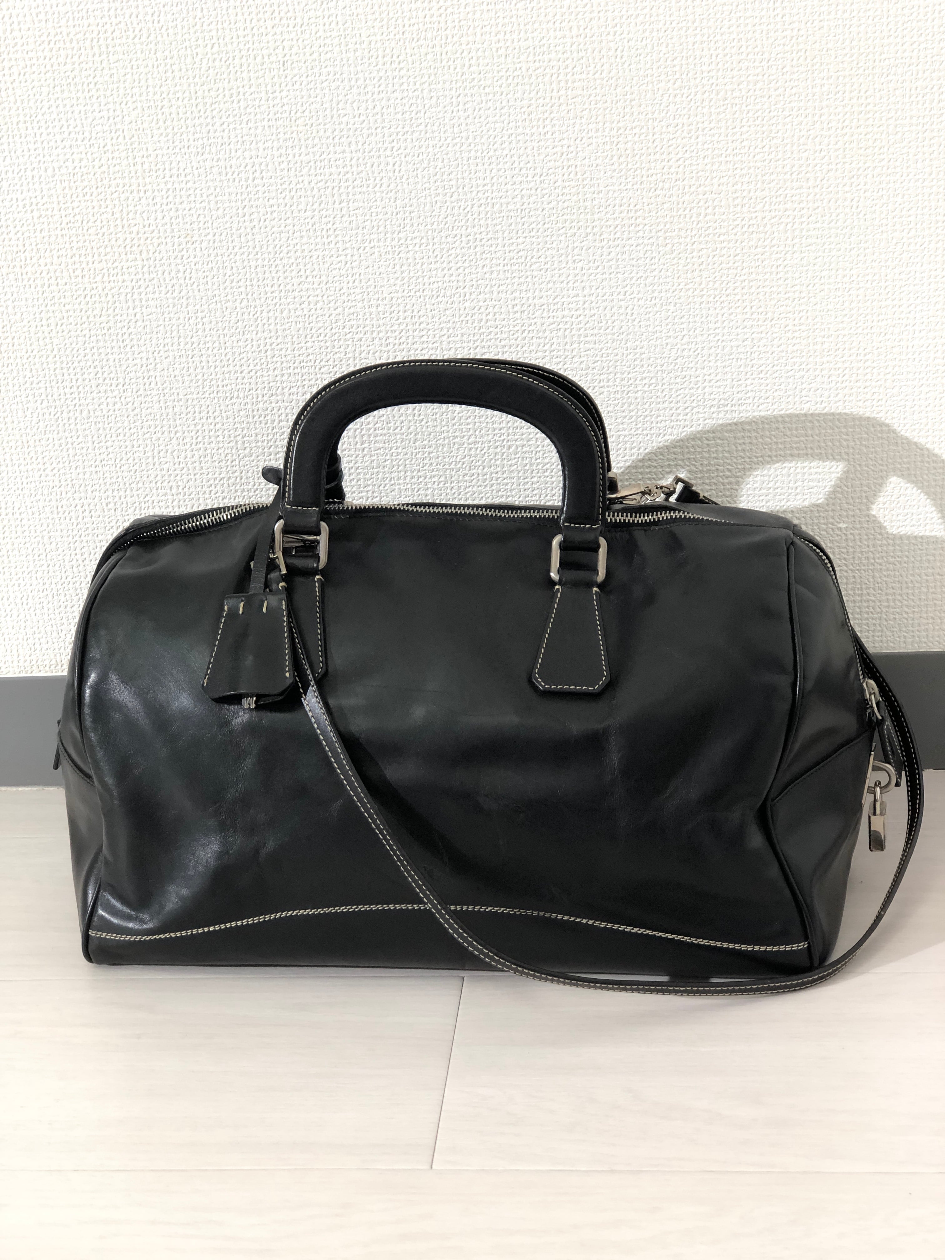 PRADA プラダ カデナ レザー 2way ボストンバッグ ショルダー ...