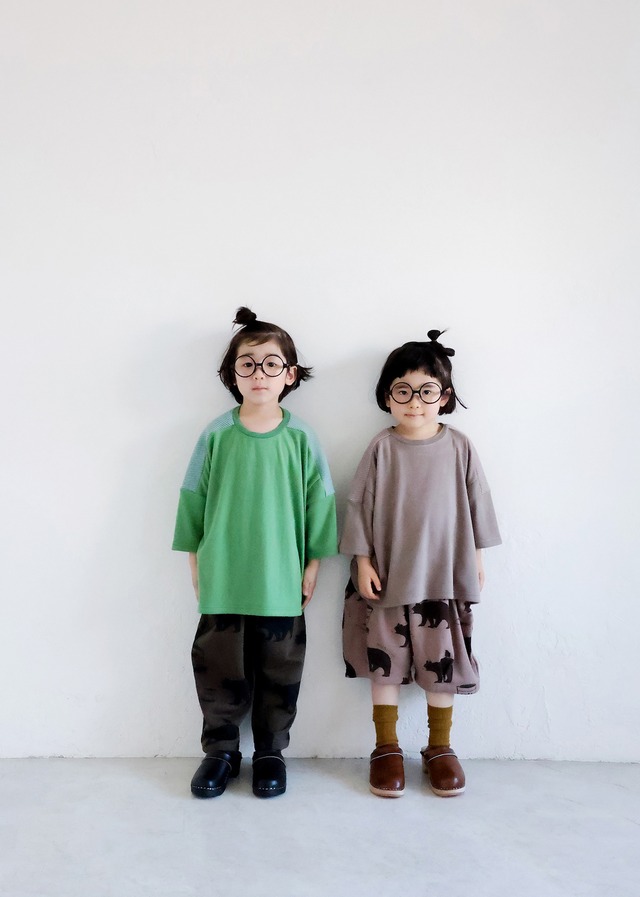 〈 michirico 24AW 〉 Switching rib knit T / L (115-130)?XXL (140-150)