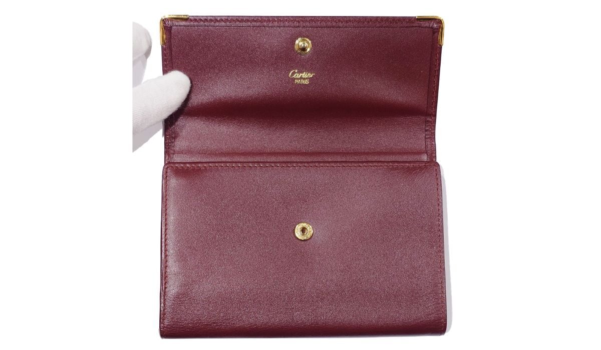 ヴィンテージ Cartier カルティエ マストライン 三つ折り財布 がま口
