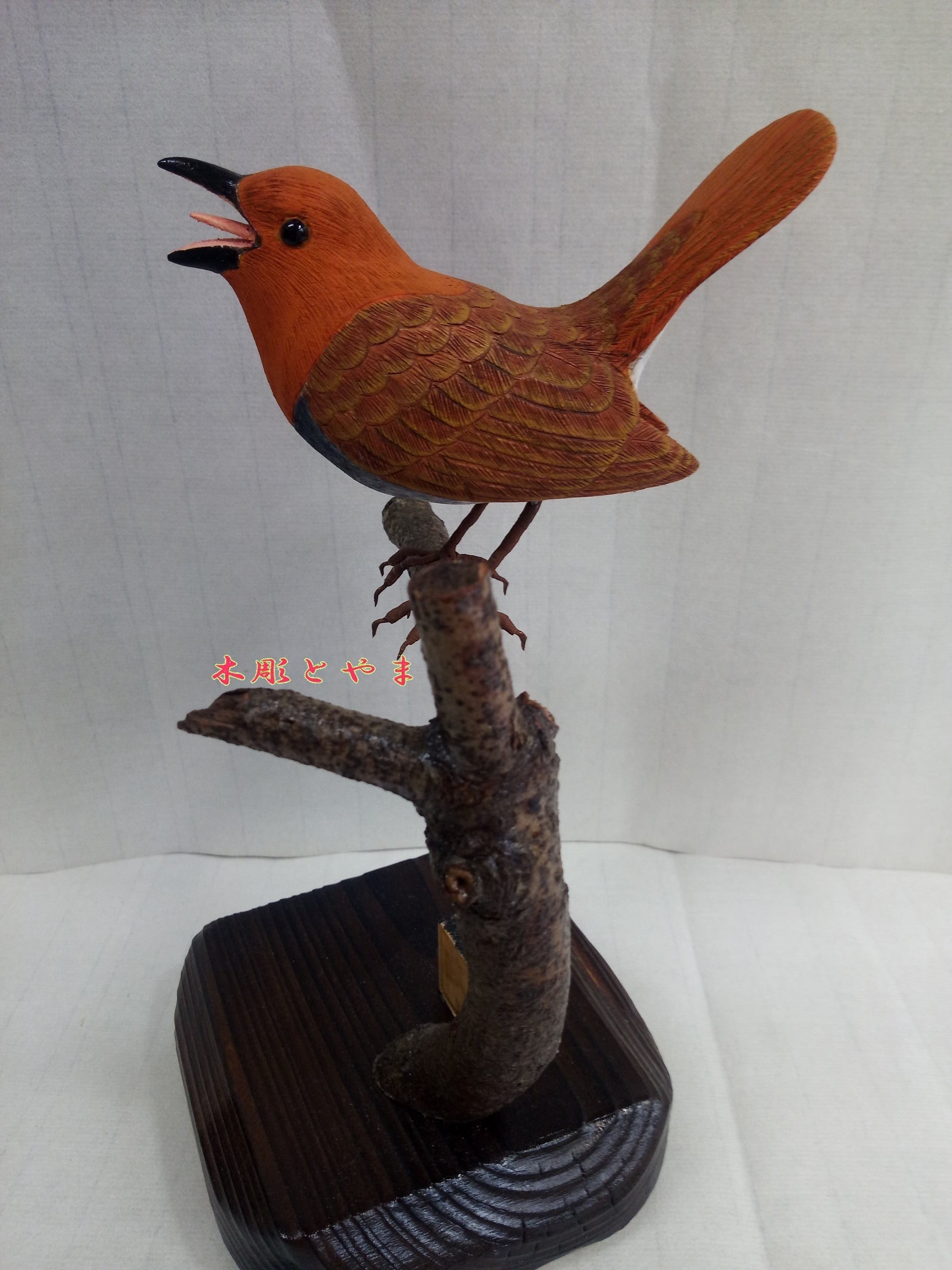 可愛いバードカービング カーディナル 野鳥木彫り 野鳥彫刻 - 通販