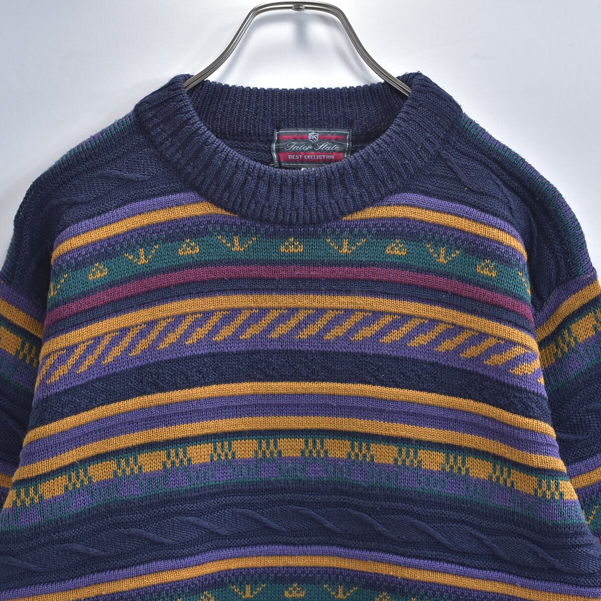 【3Dニット】ヴィンテージ ニット 90s  個性的 デザインセーター
