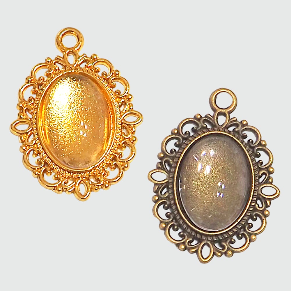 1セット 70円】全2色 ミール皿 ガラスカボション セット オーバル 25
