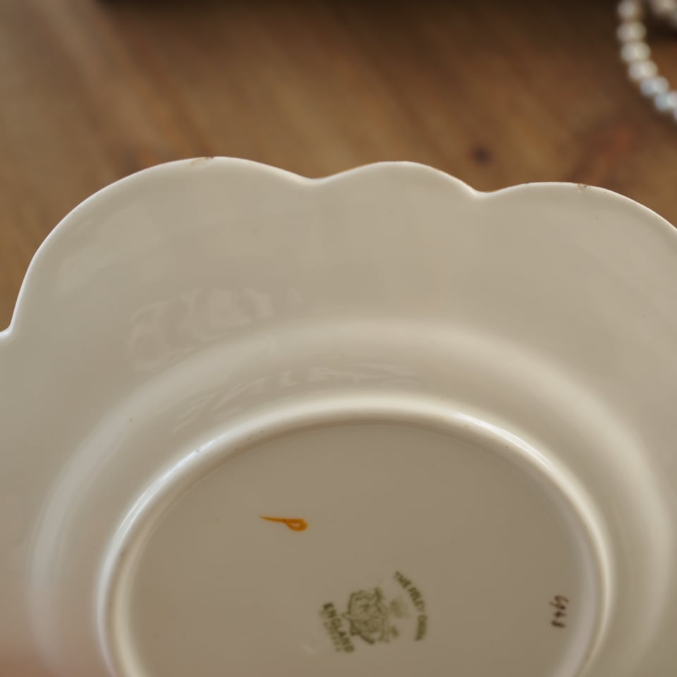 英国Shelley（シェリー） オレンジ・デイジー柄 プレート3枚 F1