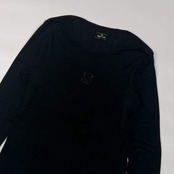 VALENZAPO SPORTS バレンザ ポー スポーツ ラインストーン 長袖 ストレッチ 長袖 Tシャツ カットソー 40/ブラック レディース