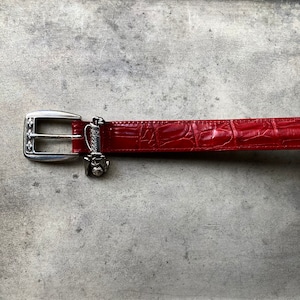 Brighton Red Embossed Leather Belt made in USA