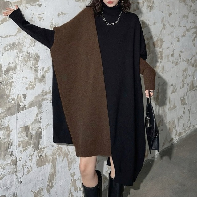 Asymmetric color block one piece【4color】 C1633