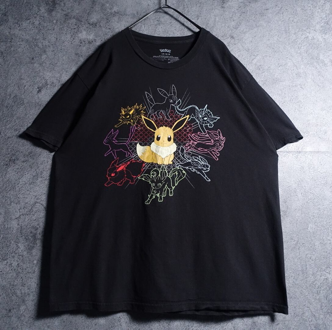 "Pokemon" Black Eevee Evolution Print T-shirt