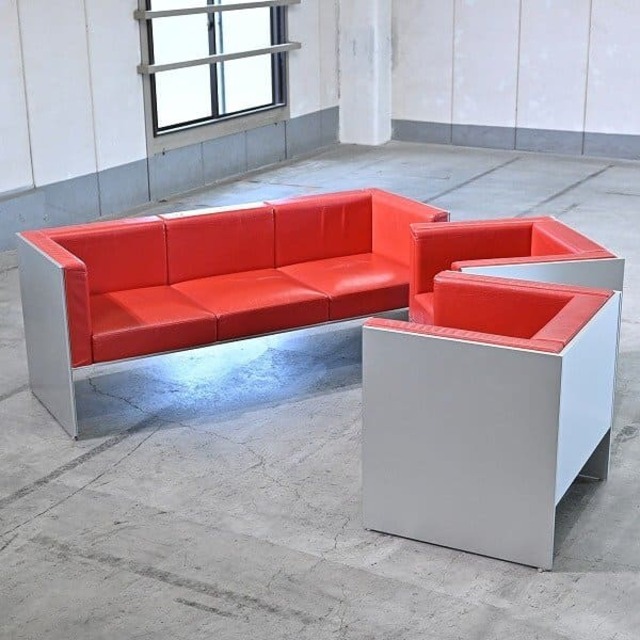 cassina ixc 120万「AIRFRAME/エアフレーム」デヴィッド・チッパーフィールド 応接3点セット モダン 本革 カッシーナ・イクスシー【 中古家具/中古インテリア/USED家具ユーズド家具/リサイクル】
