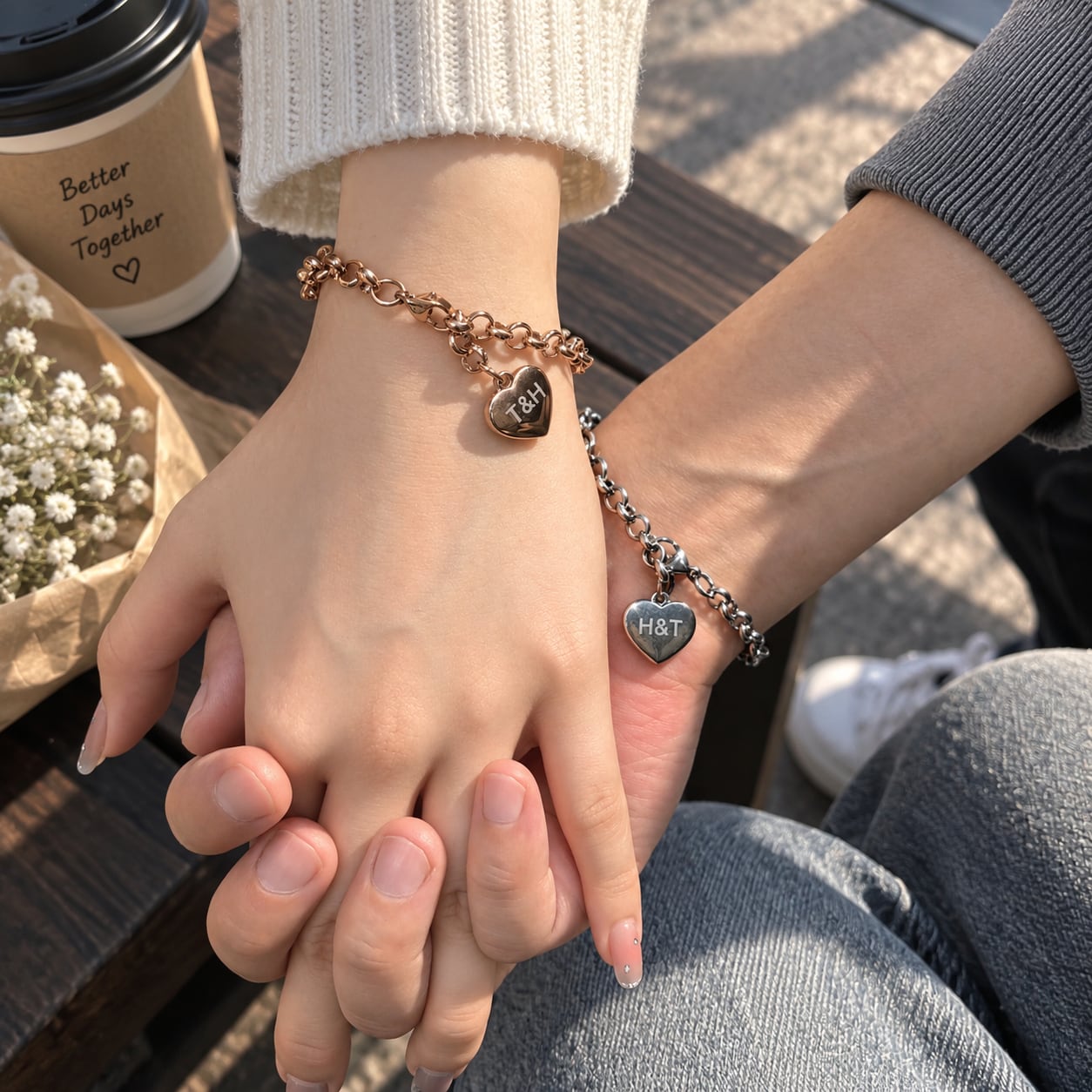 ペア】Linked Heart Bracelet | Ange.