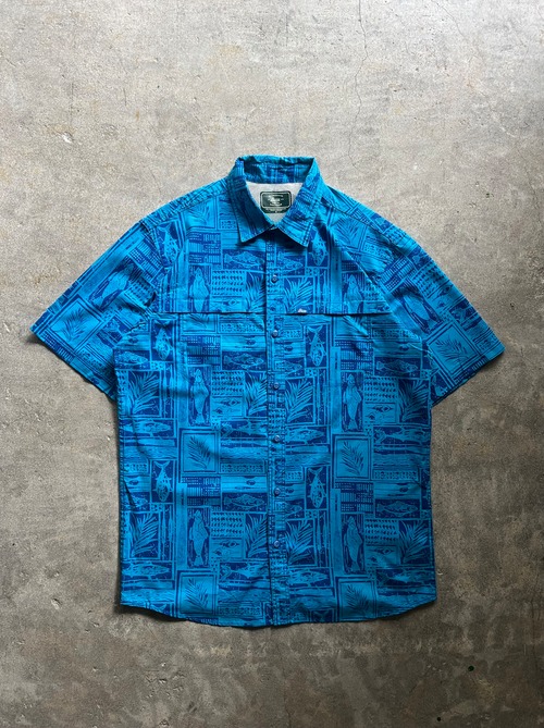 G.H.Bass & Co. Explorer 総柄 半袖シャツ ブルー M