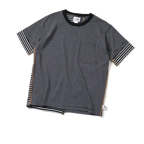 gym master ジムマスター 切り替えボーダーTee G333720 ブラック(05)